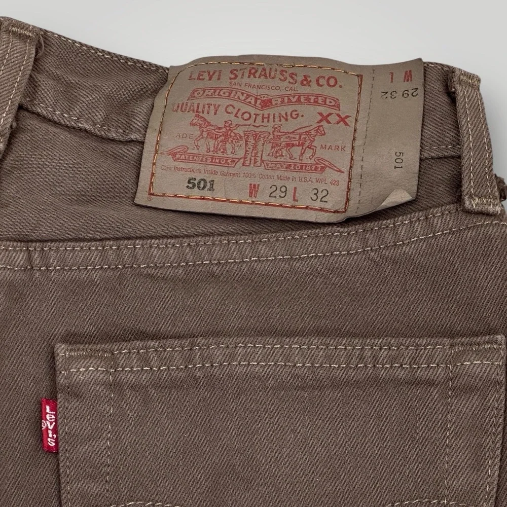 VTG 2000 Levi's 501 XX 29x32 USA MADE Jeans New Old Stock‎ BROWN Denim Y2K NWT